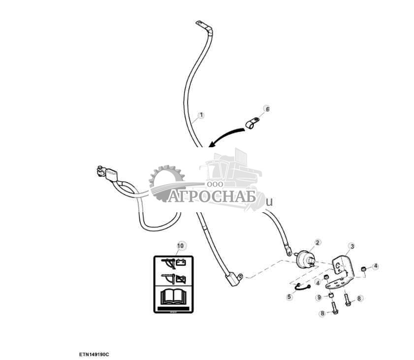 Комплект размыкающего переключателя аккумуляторных батарей (для тракторов, соответствующих нормам EAEU) (004001 